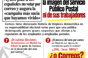 UGT le pide a Ayuso no ensuciar la imagen de Correos