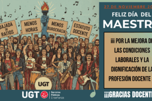UGT Enseñanza Cantabria celebra el Día del Maestro reconociendo la labor docente y reivindicando la mejora de sus condiciones laborales