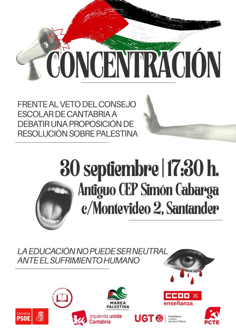 Lee más sobre el artículo Concentración ante la sede del Consejo Escolar de Cantabria para 30 de septiembre.