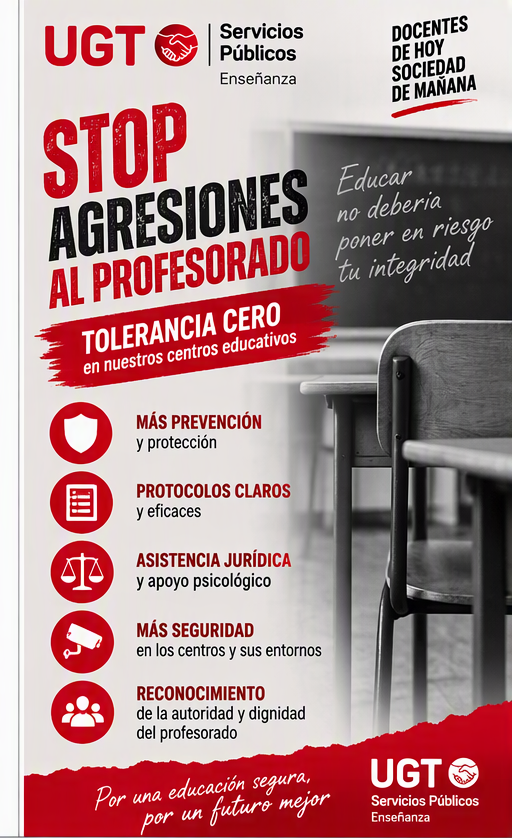 UGT exige medidas inmediatas ante las agresiones al profesorado de Melilla