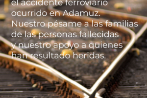 UGT Servicios Públicos expresa su pesar por el accidente ferroviario ocurrido en Adamuz