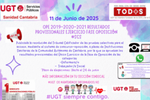 UGT Sanidad Informa: OPE 2019-2020-2021 SCS. Resultados provisionales fase de oposición. Enfermera/o y Trabajador/a Social
