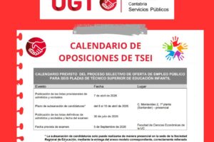 Atención TSEI: Calendario de oposiciones