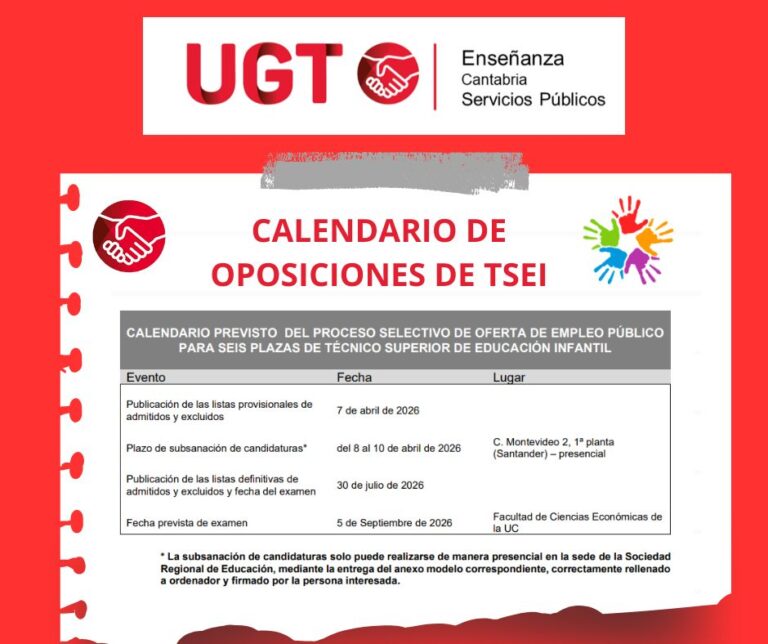 Lee más sobre el artículo Atención TSEI: Calendario de oposiciones