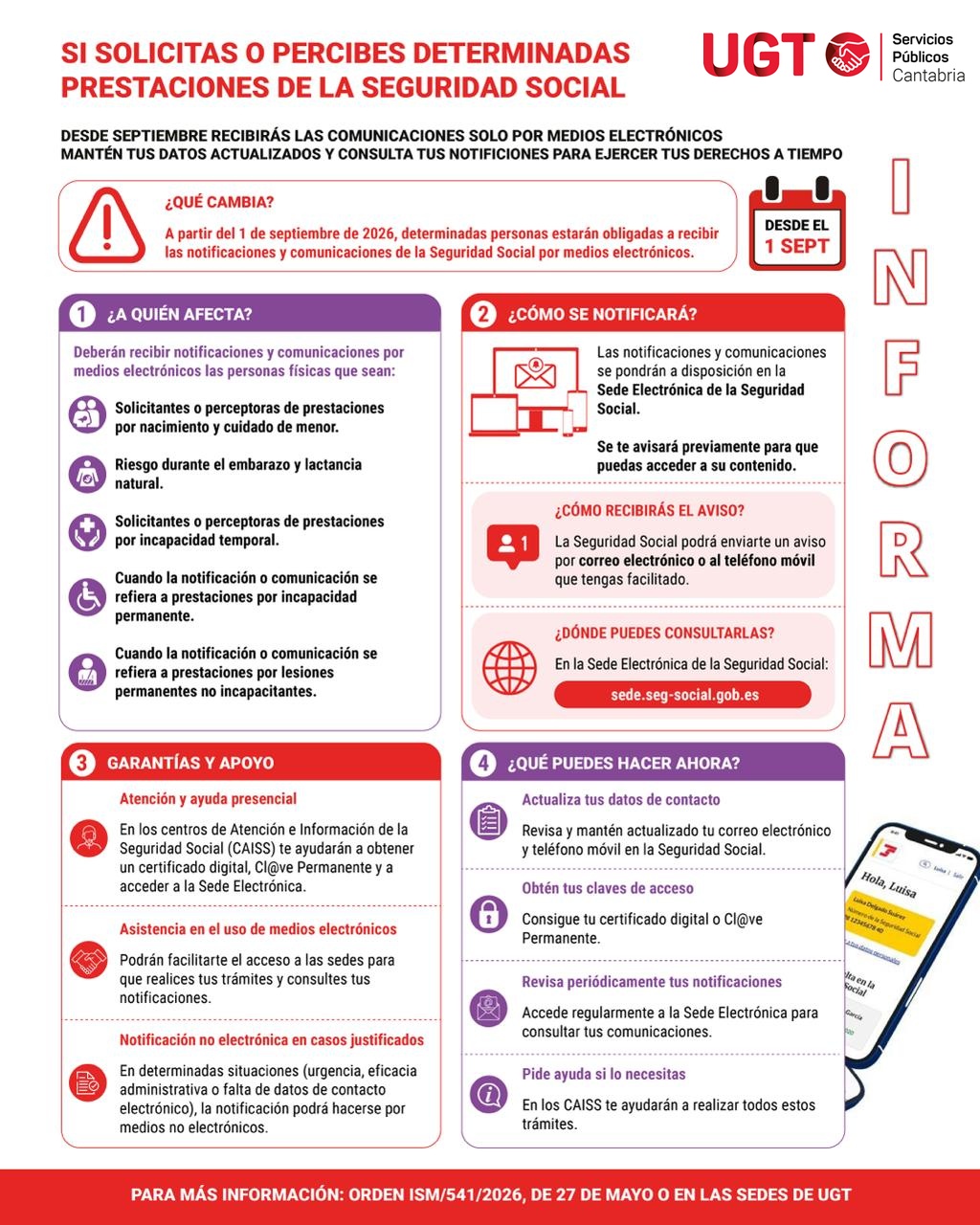 Las comunicaciones sobre prestaciones de la Seguridad Social serán exclusivamente electrónicas