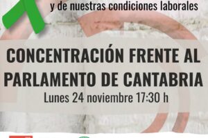 Docentes: Concentración docente frente  al Parlamento de Cantabria el 24 de noviembre.