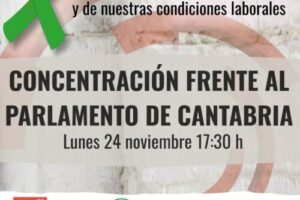 Docentes: Concentración docente frente  al Parlamento de Cantabria el 24 de noviembre.