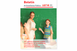 UGT exige la plena homologación de las condiciones económico-laborales del profesorado interino