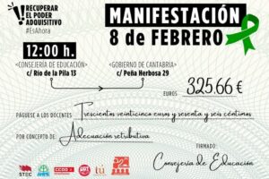 Manifestación docente para el 8 de febrero en Santander.